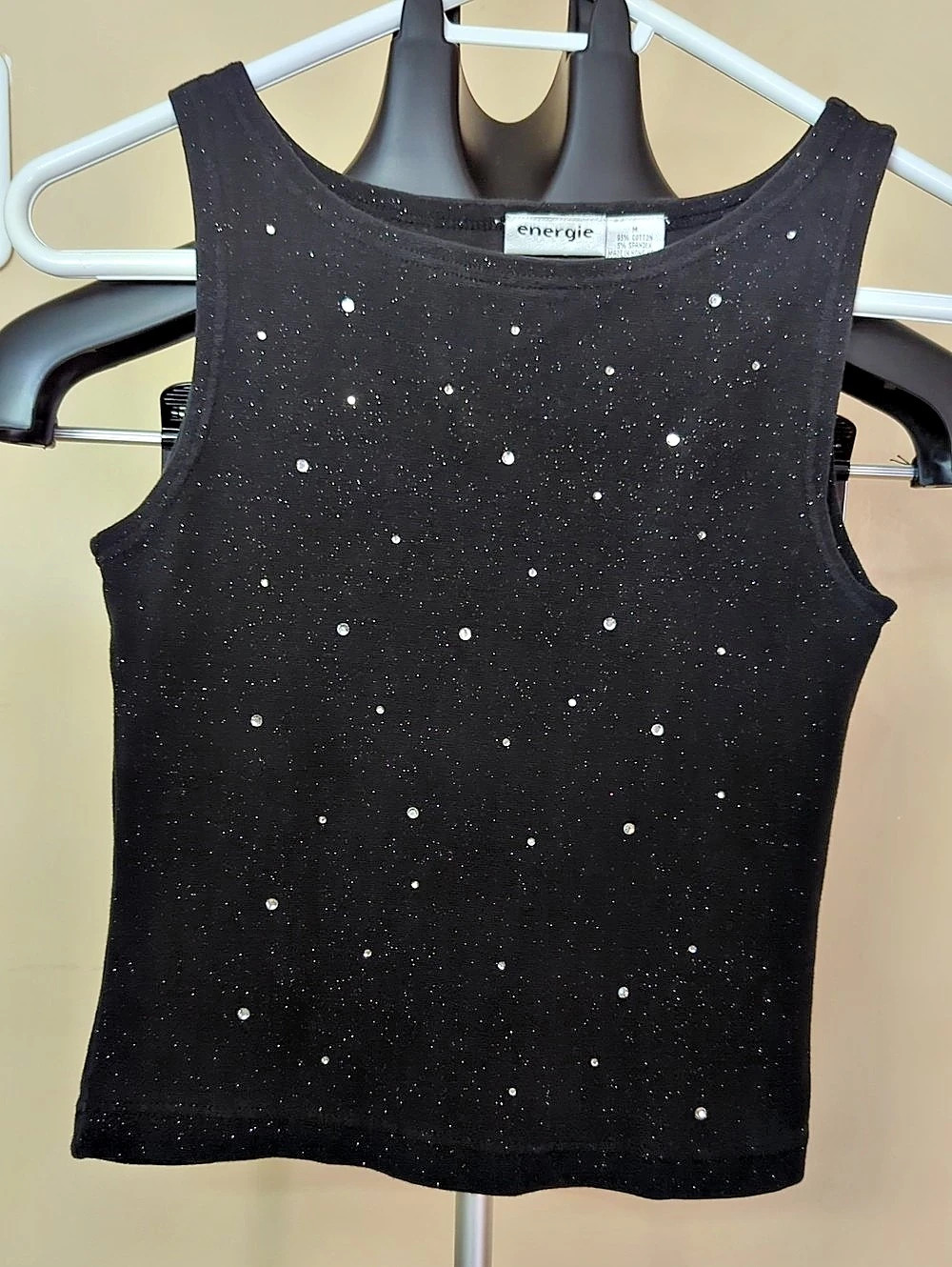 energie Embellished Tank Top in Black & Red Size Medium Like New